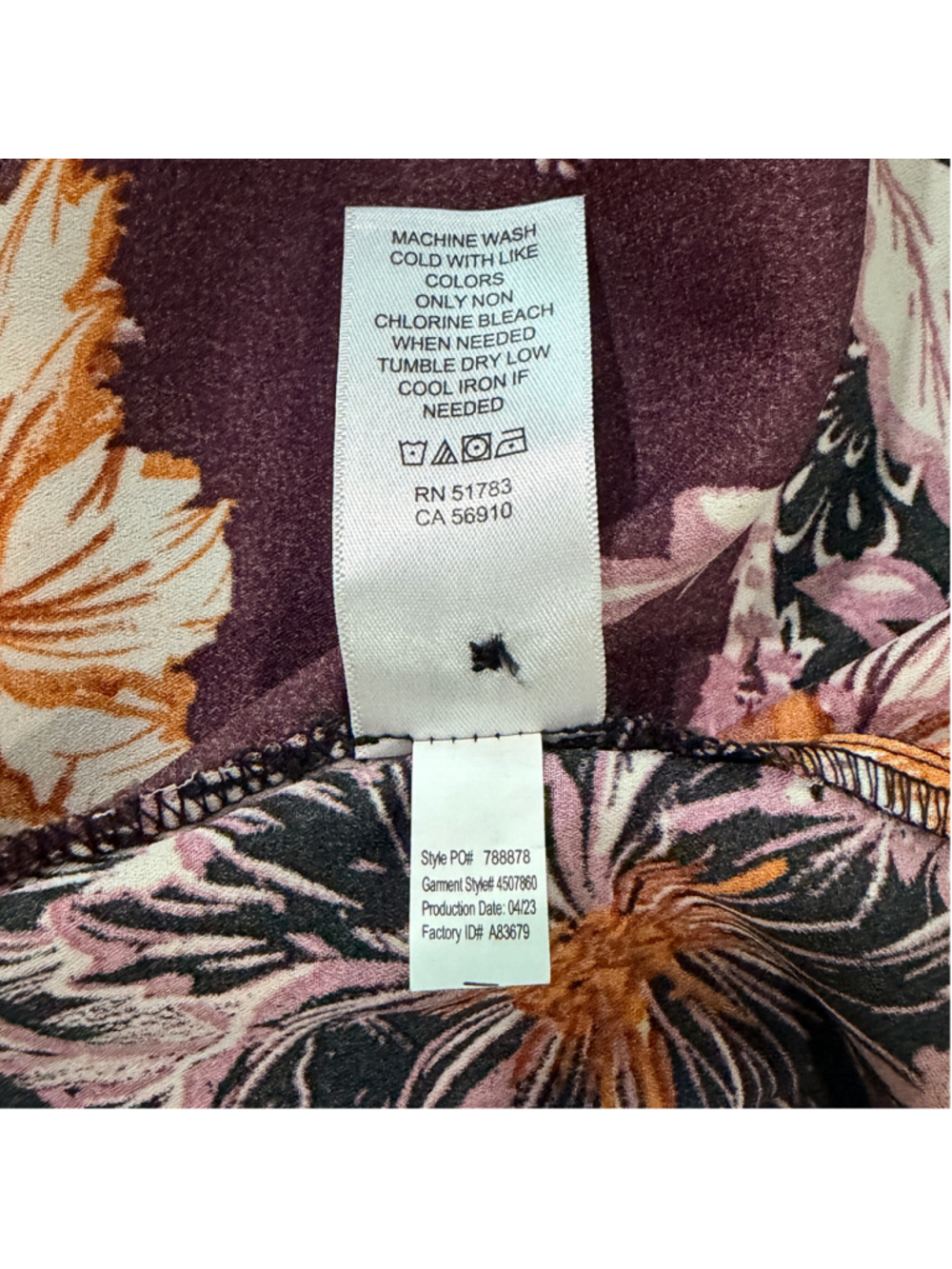 Maurices 3X Floral Blouse Button Front Long Sleeve Purple Boho Top - a1 - Picture 5 of 7